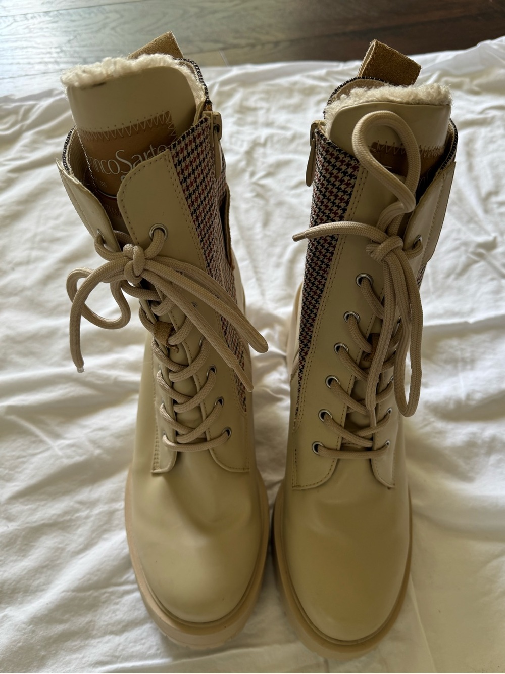 Franco Sarto Water Resistant Faux Fur Lined Lace Up Boots - Picture 4 of 5